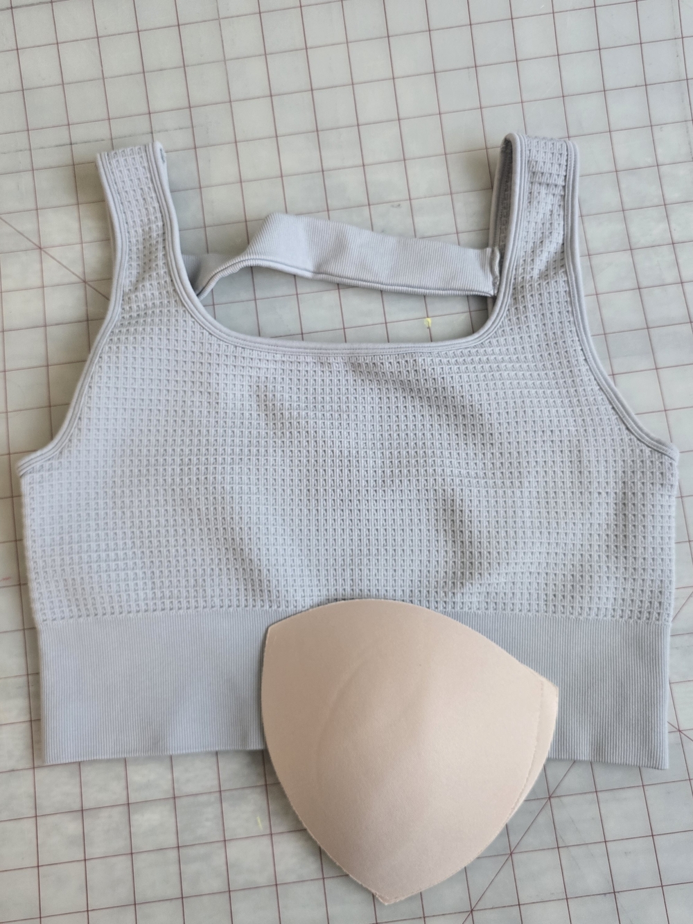 Yogalicious Light Gray Textured Wireless Sports Bralette with Removable Pad